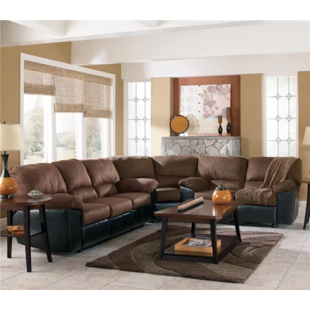 Casual Sectional Sofa with Plush Pillow Arms