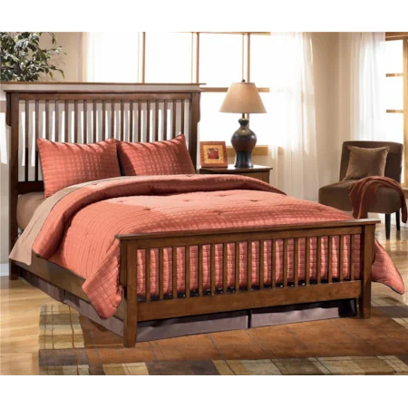 King Mission Style Slat Headboard Footboard Bed