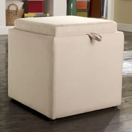 Ottoman with Storage, Flip Tray, and Cube Footstool