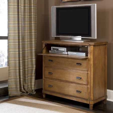 Media Chest with Drop Front Drawer
