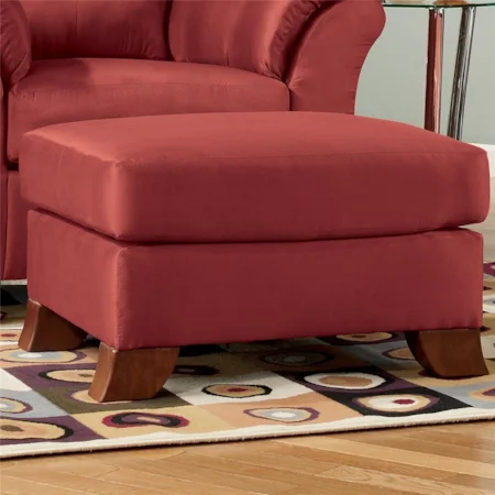 Ottoman with Tapered Wood Feet
