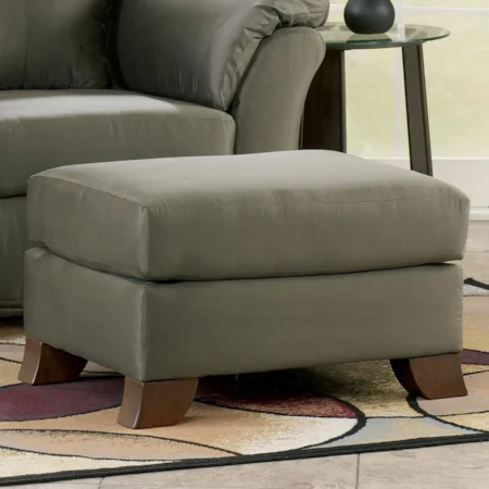 Ottoman with Tapered Wood Feet