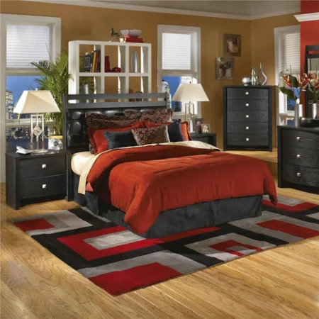 Queen Upholstered Sleigh Headboard Bed