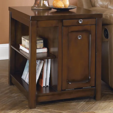 Rectangular End Table with Built In Storage