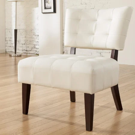 Contemporary Tufted Showood Accent Chair
