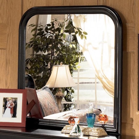 Non-Beveled Dresser Mirror with Rounded Corners
