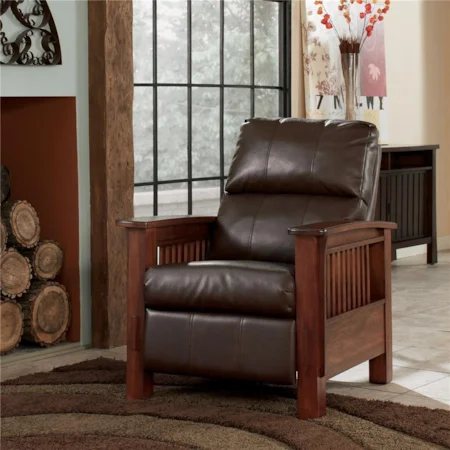 High Leg Recliner with Mission Style Arms
