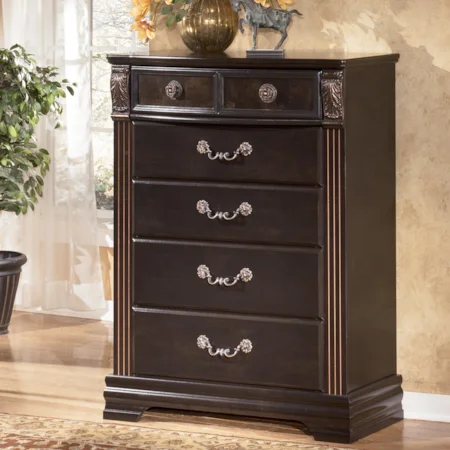 Chest of Drawers with Fluted Pilasters