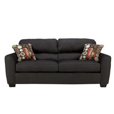 85 Inch Sofa with Low Profile Tapered Legs and 2 Accent Pillows