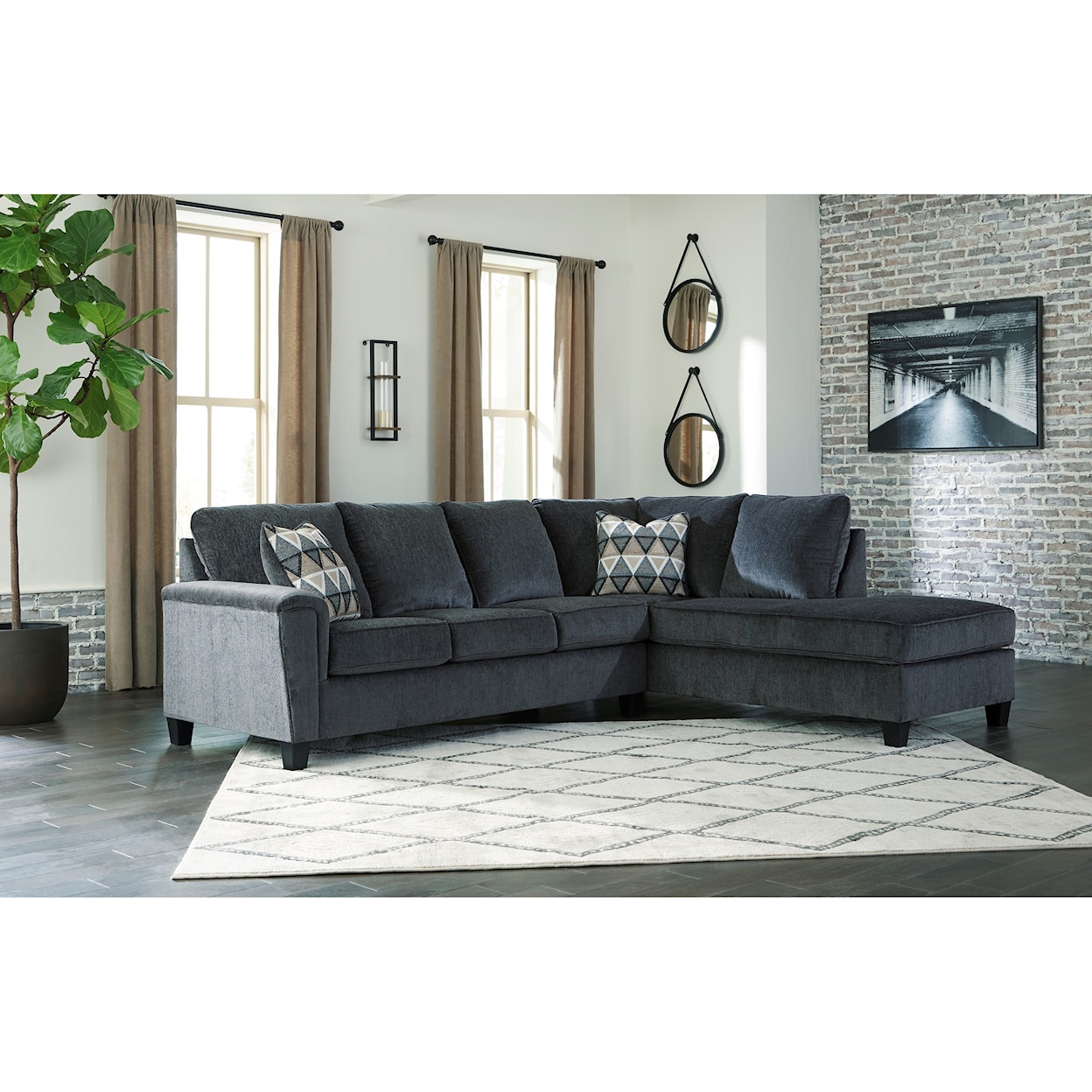 Ashley Furniture Signature Design Abinger 2-Piece Sectional w/ Chaise and Sleeper