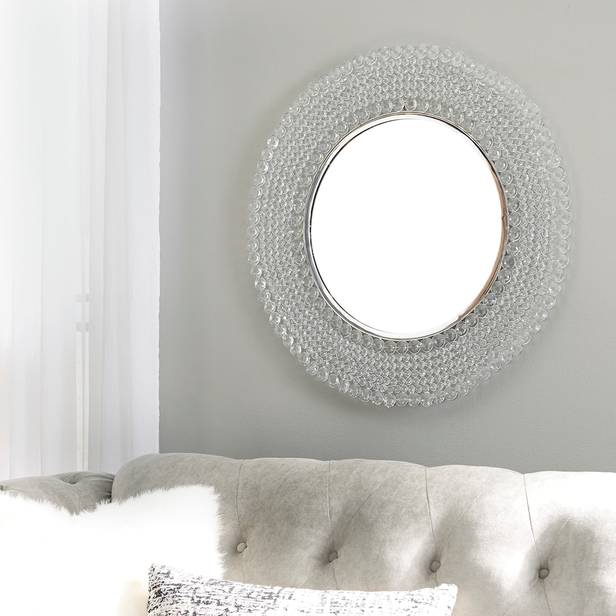 Ashley Furniture Signature Design Accent Mirrors Marly Clear/Silver Finish Accent Mirror