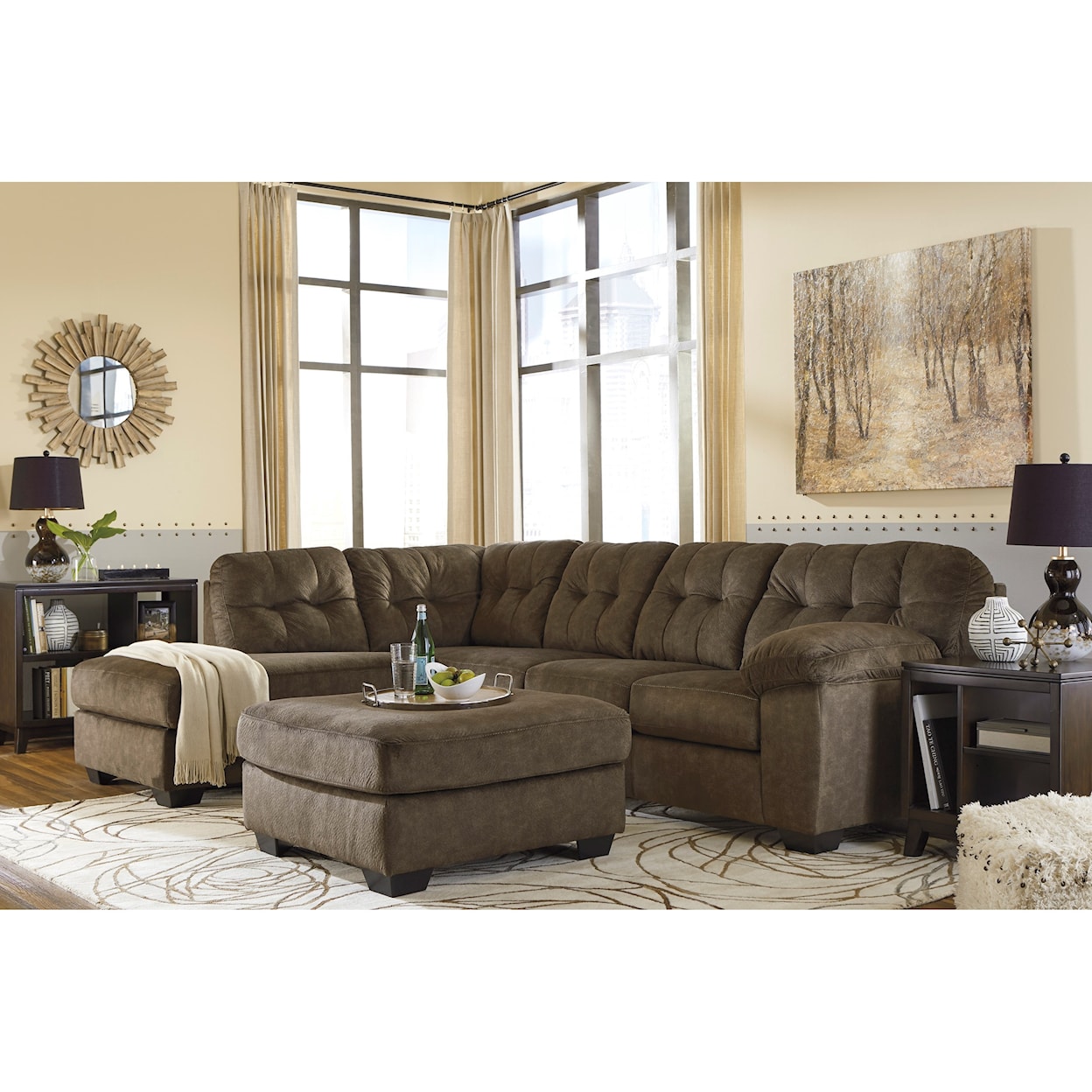 Signature Design by Ashley Accrington Sectional with Left Chaise & Queen Sleeper