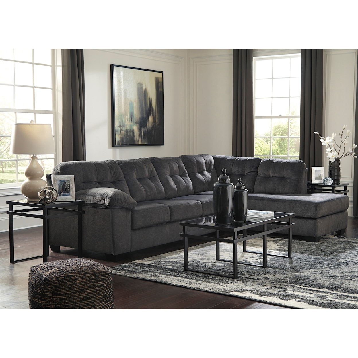 Ashley Furniture Signature Design Accrington Sectional with Right Chaise