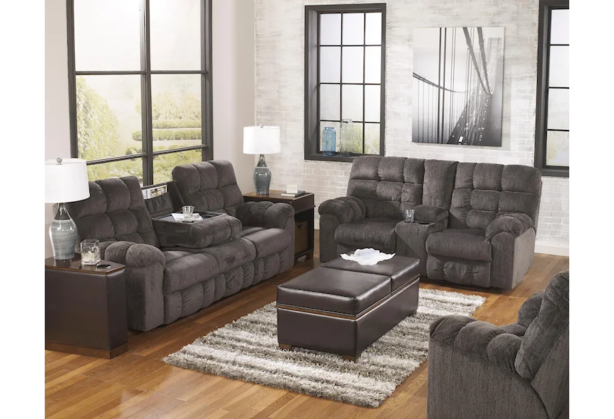 Acieona - Slate Reclining Living Room Group by Signature Design by Ashley at Home Furnishings Direct