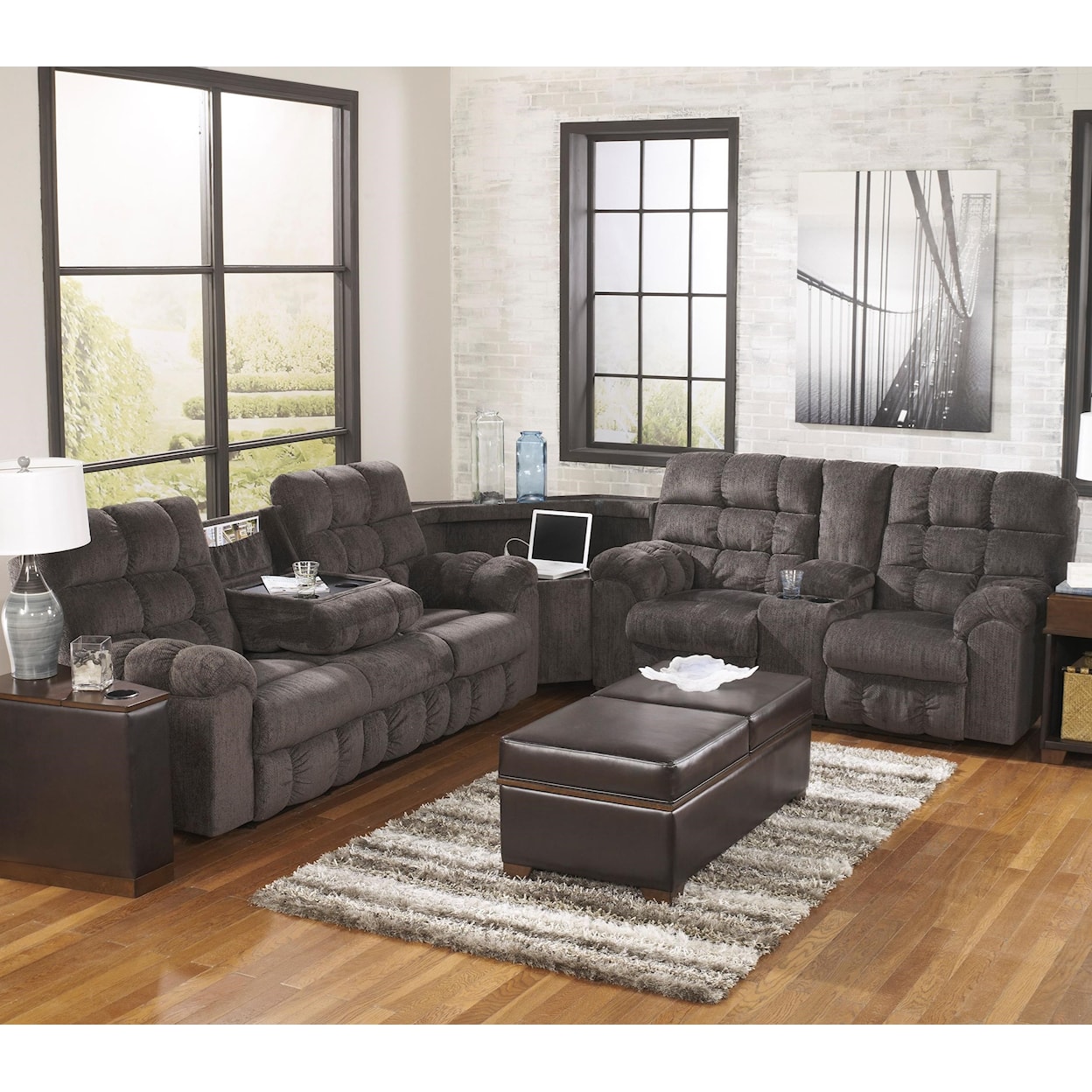 Michael Alan Select Acieona Reclining Sectional with Right Side Loveseat