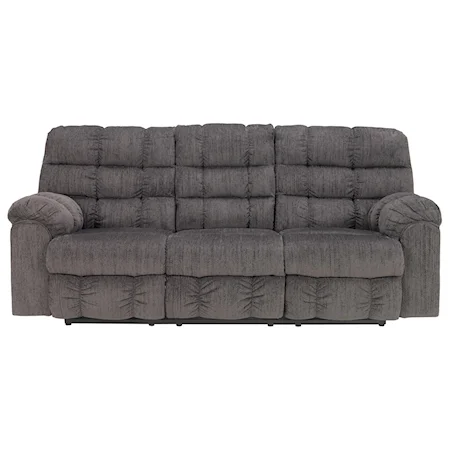 Reclining Sofa with Drop Down Table and Cup Holders