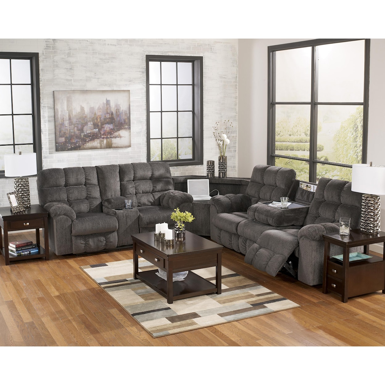 Michael Alan Select Acieona Reclining Sectional with Left Side Loveseat