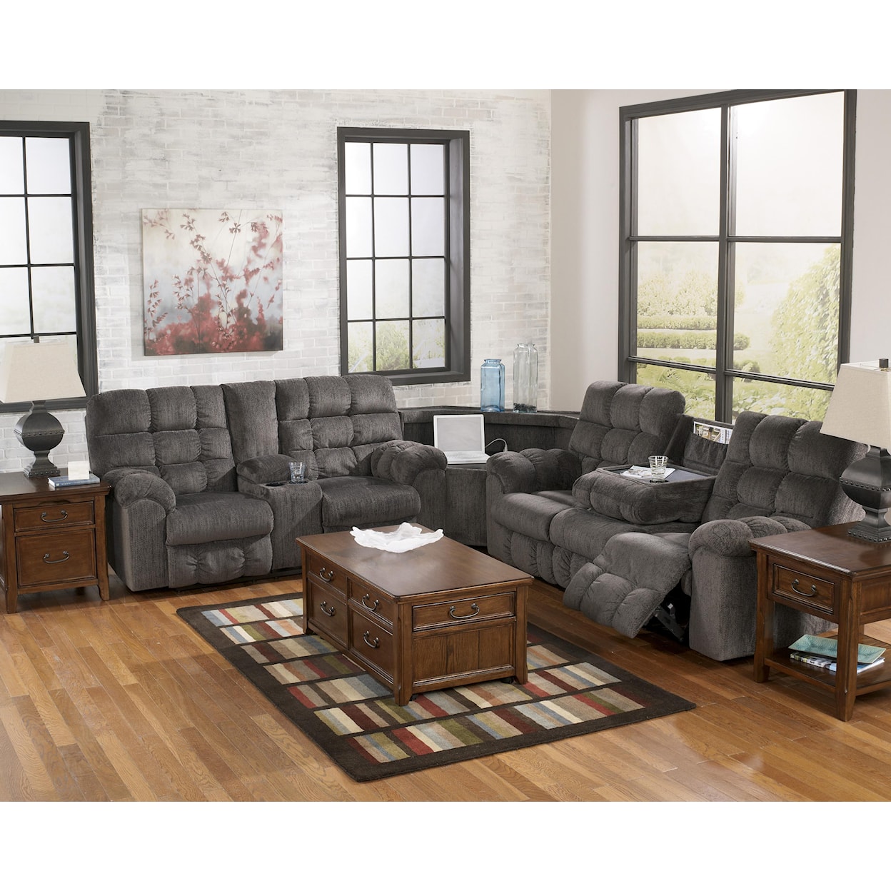 Signature Design by Ashley Acieona Reclining Sectional with Left Side Loveseat
