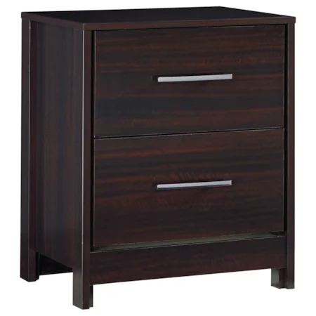 Contemporary Two Drawer Night Stand