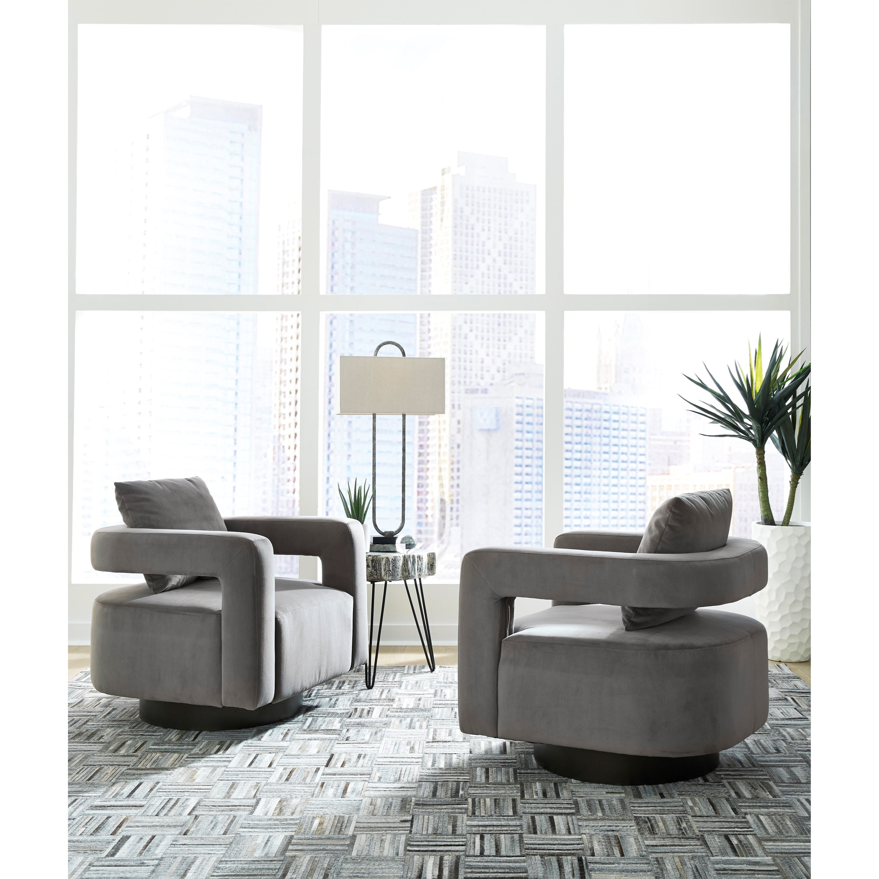 Drew curved deals swivel chair