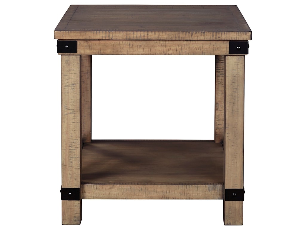 Signature Design by Ashley Aldwin Farmhouse Rectangular End Table with ...