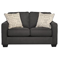 Contemporary Loveseat w/ Track Arms