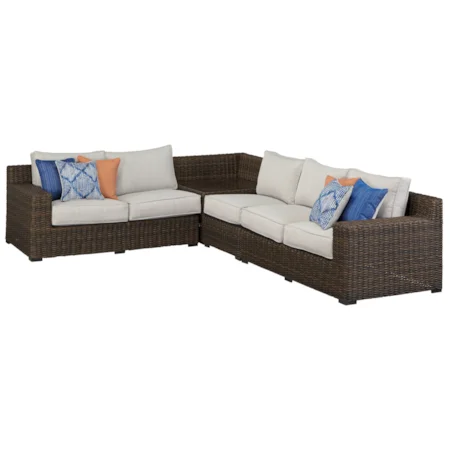 Outdoor Sectional Sofa with Corner Table