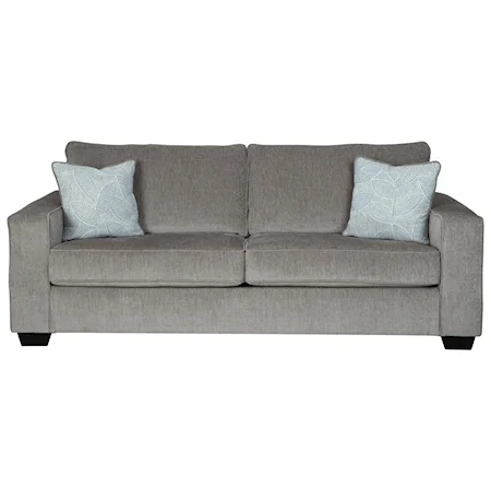  Contemporary Plush Couch with Accent Pillows