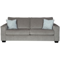  Contemporary Plush Couch with Accent Pillows