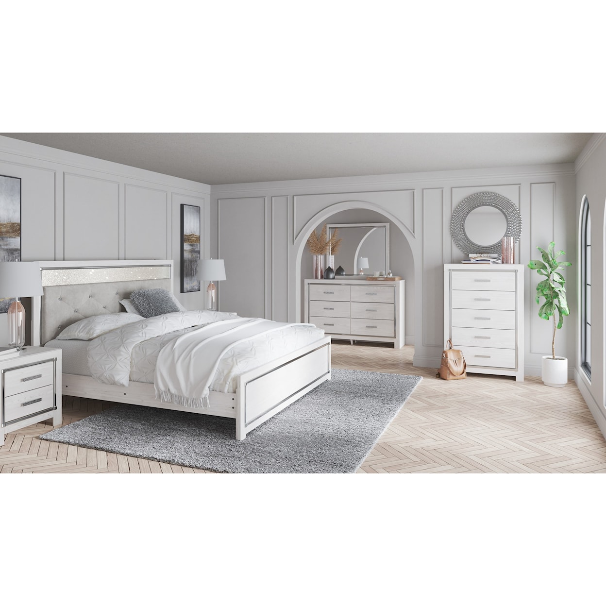 Ashley Furniture Signature Design Altyra King Upholstered Panel Bed