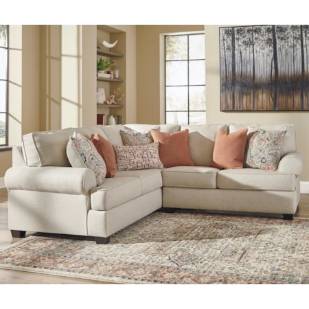 2-Piece Corner Sectional with Rolled Arms