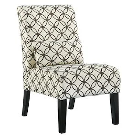 Transitional Armless Accent Chair with Pillow