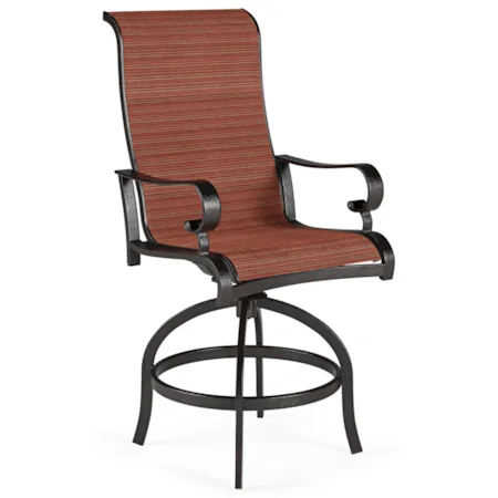 Set of 2 Swivel Sling Barstools