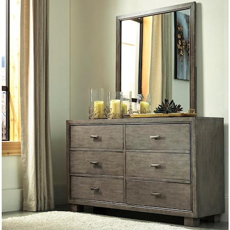 Dresser and Mirror Set