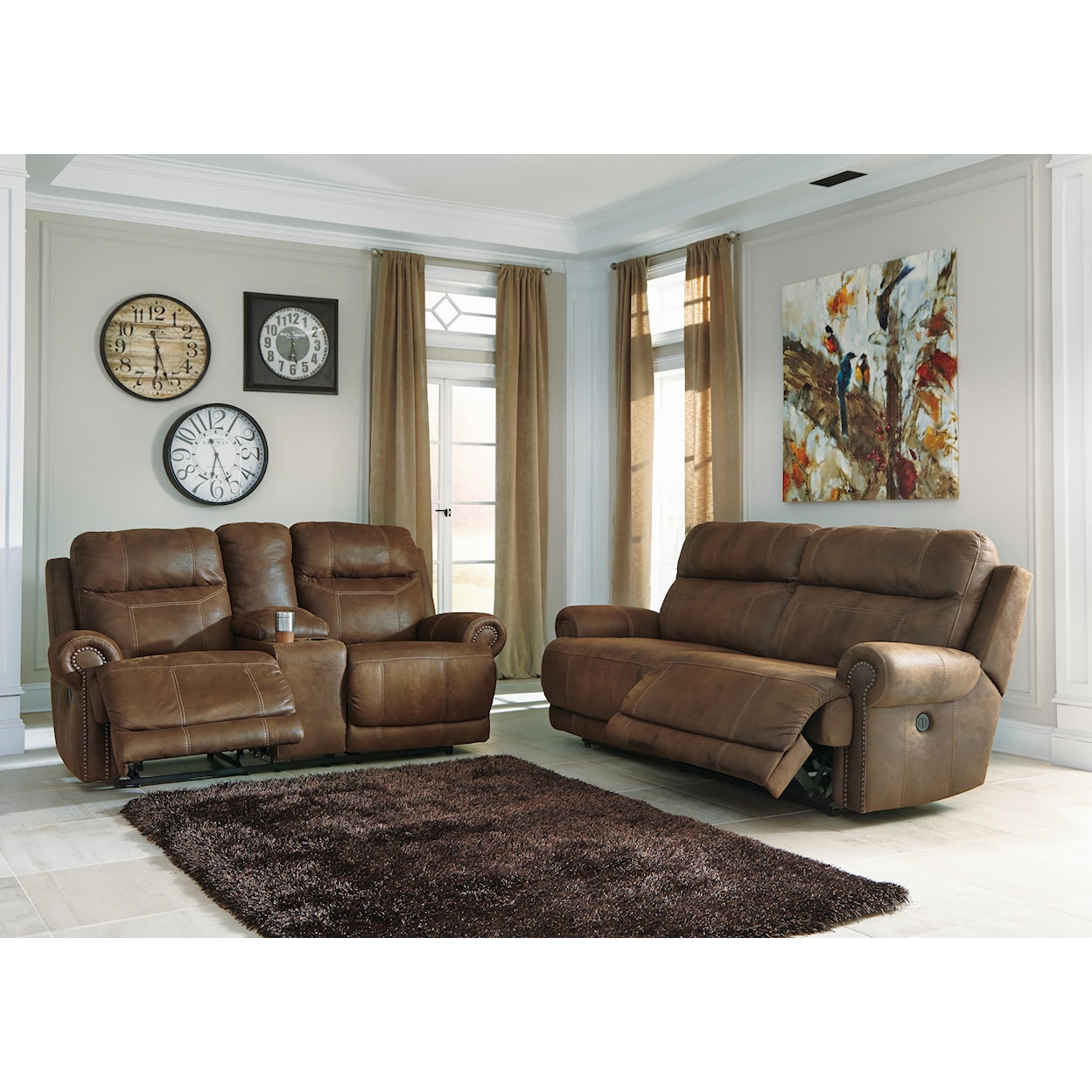 Signature Design by Ashley Austere 2 Seat Reclining Power Sofa