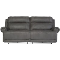 2 Seat Reclining Sofa with Rolled Arms and Nailhead Trim