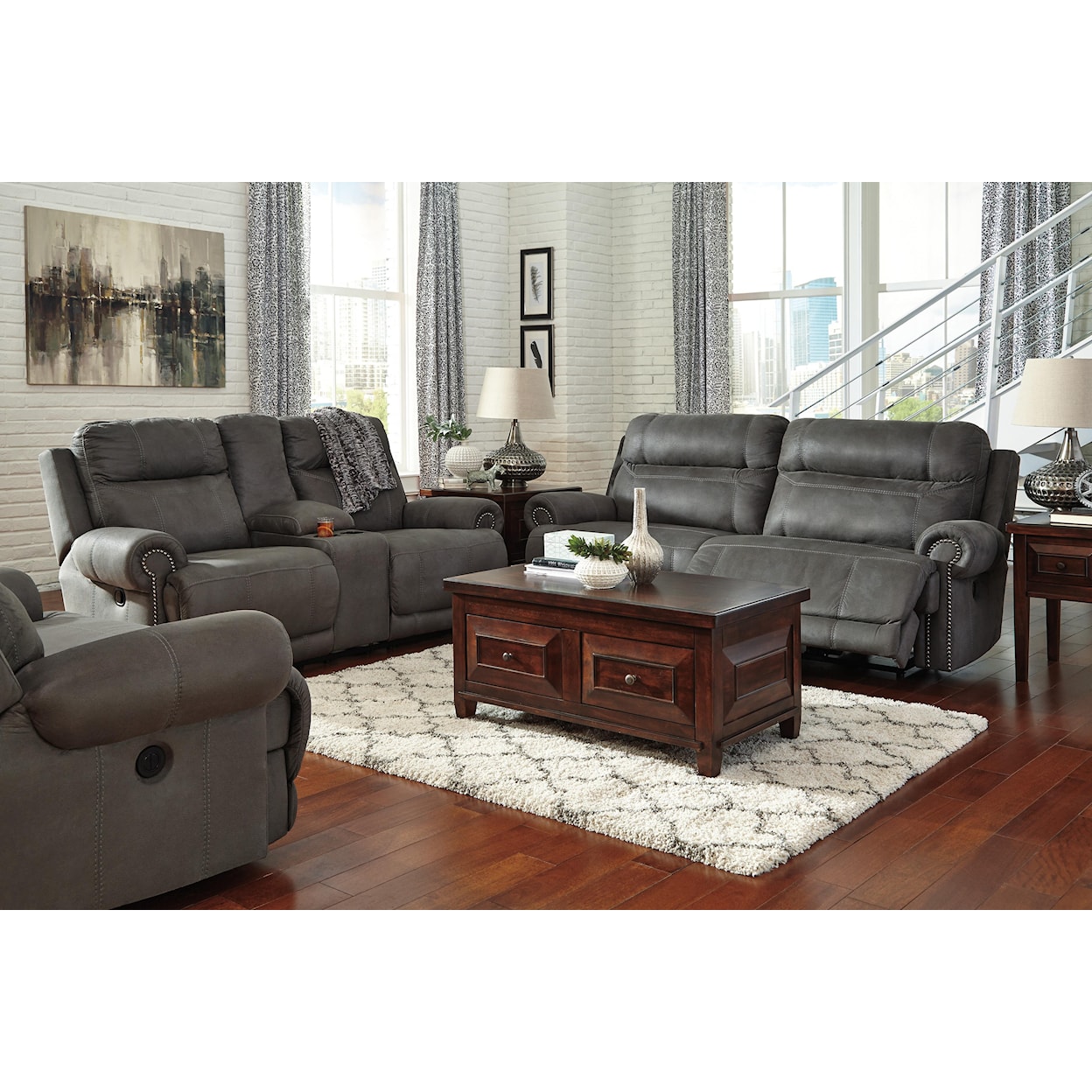 Signature Design by Ashley Austere 2 Seat Reclining Sofa