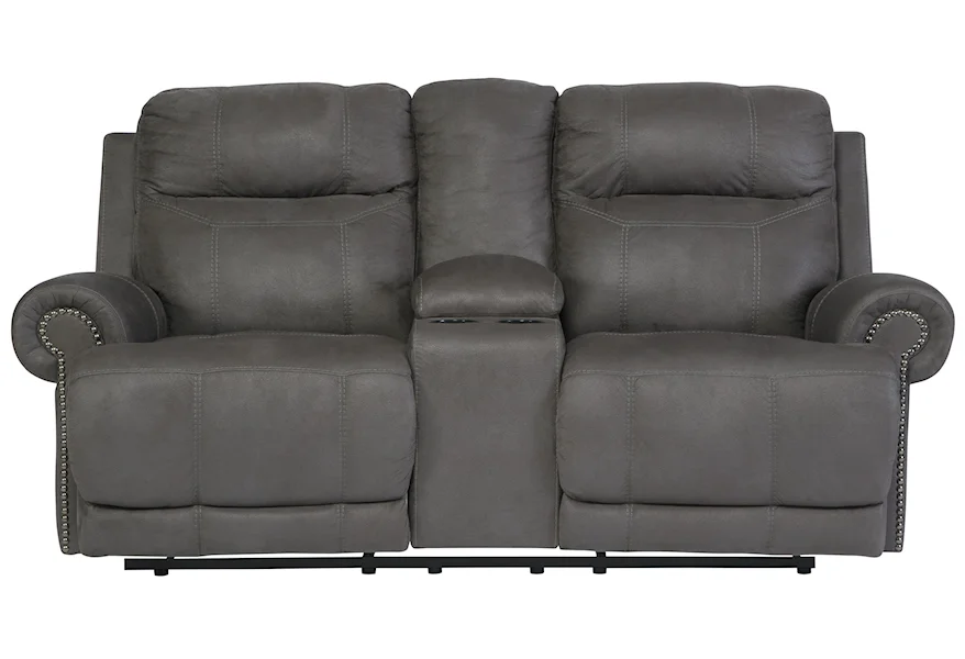 Austere Double Reclining Loveseat w/ Console by Signature Design by Ashley at Rune's Furniture