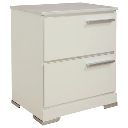Two Drawer Night Stand with USB Charger