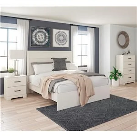 3 Piece Queen Panel Bed, 2 Drawer Nightstand and 4 Drawer Chest Set
