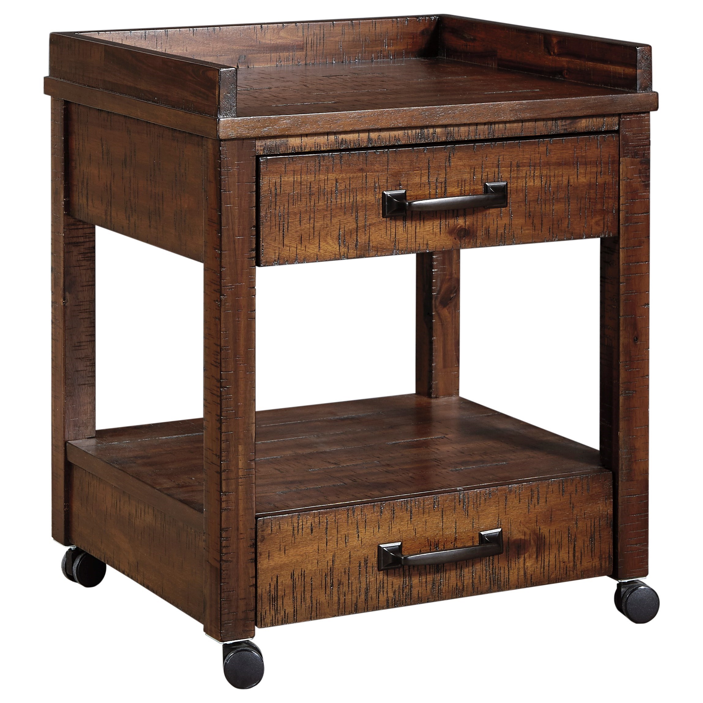 Real wood top printer stand