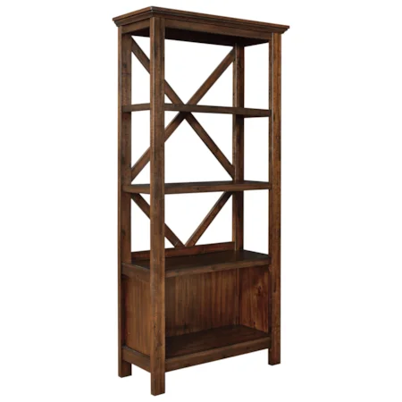 Large Bookcase with Crossbuck Supports