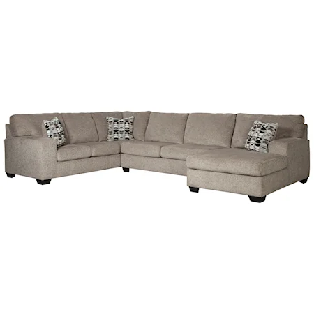 Contemporary 3-Piece Sectional with Chaise