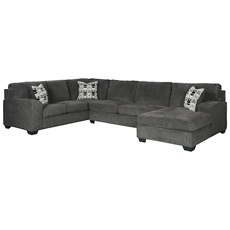 Contemporary 3-Piece Sectional with Chaise