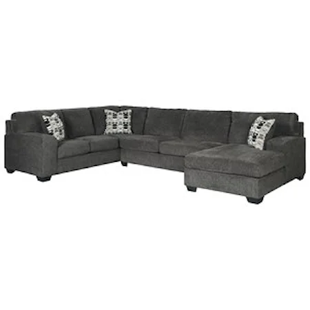 Contemporary 3 Piece Sectional with Chaise