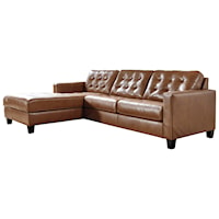 Leather Match 2-Piece Sectional with Chaise and Tufting