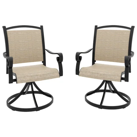 Set of 2 Sling Swivel Chairs