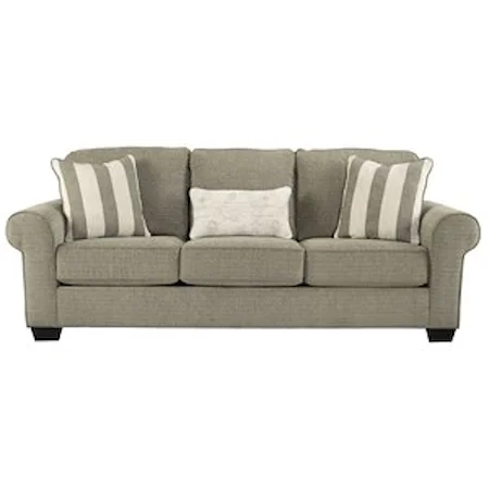 Sofa with Large Rolled Arms & Chenille Fabric