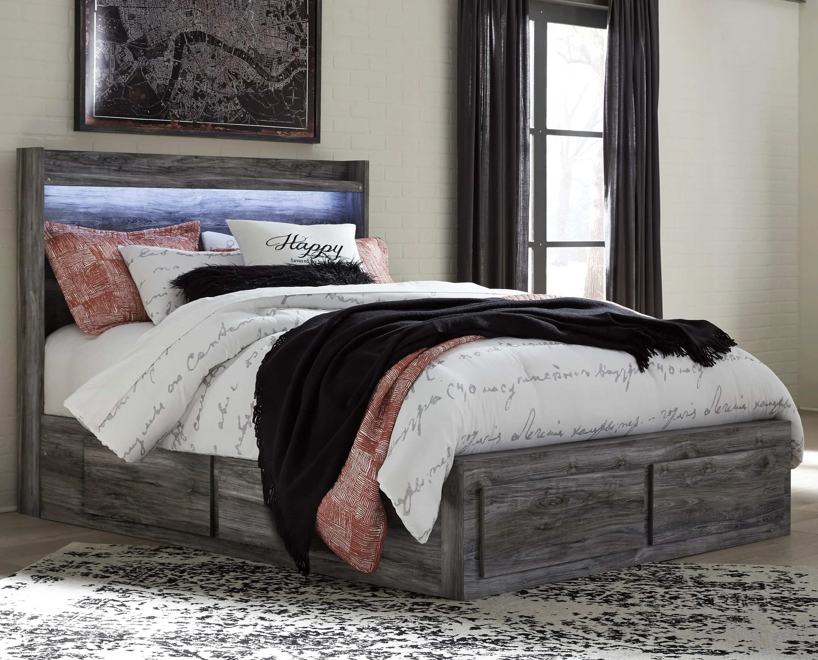 Signature Design by Ashley Baystorm B221B4 Queen Storage Bed with 6