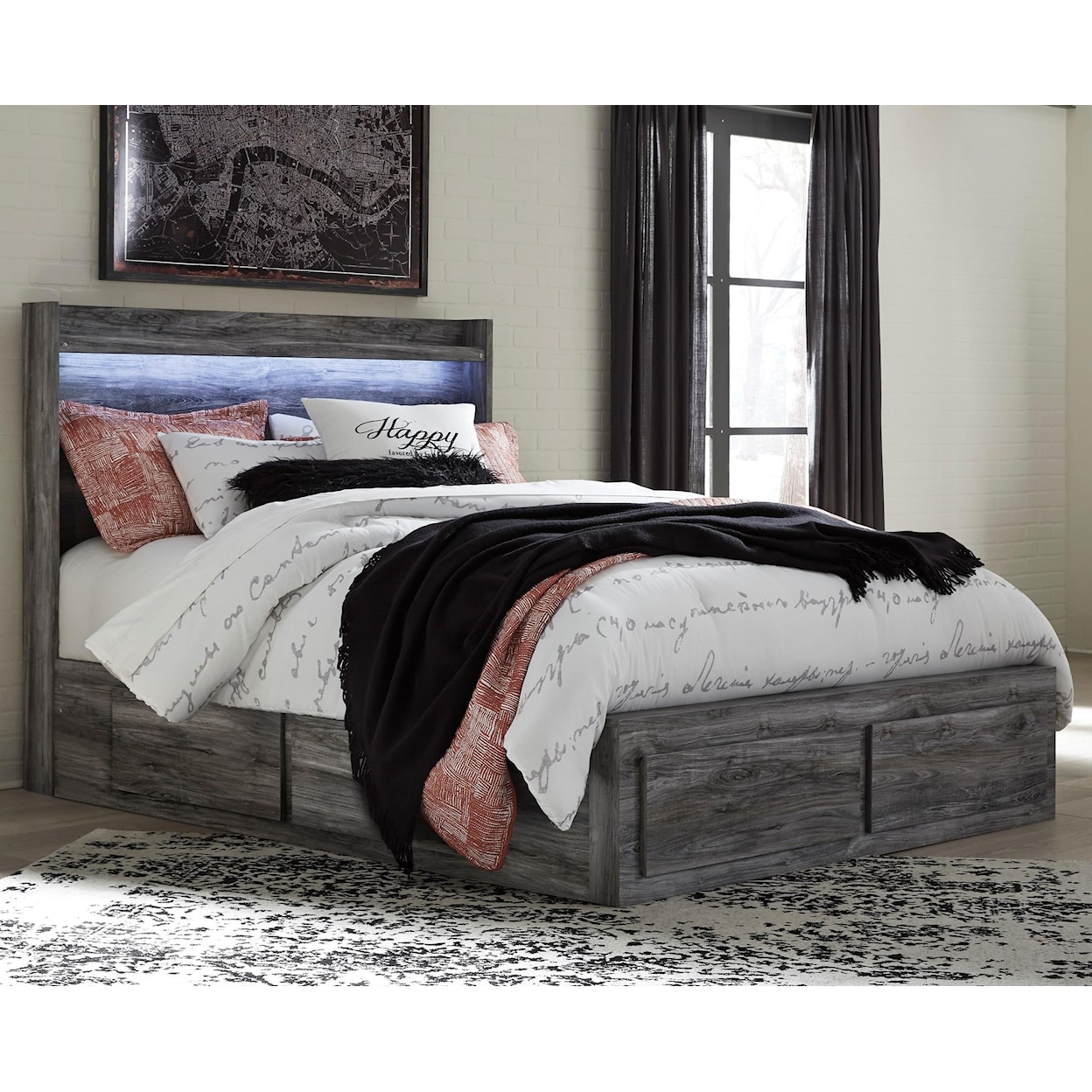 Ashley Signature Design Baystorm Queen Storage Bed with 6 Drawers